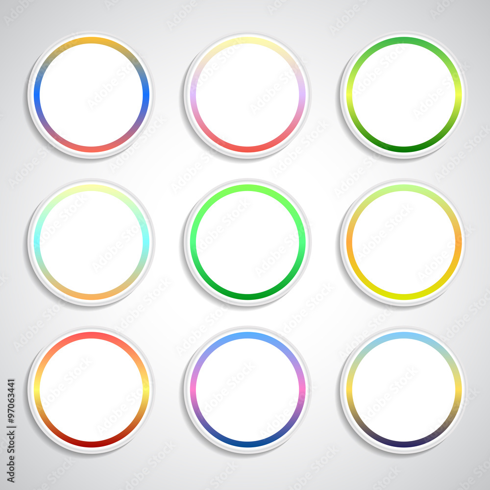 Set of color buttons Set of color buttons