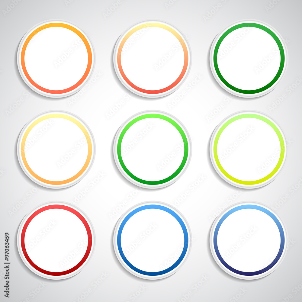 Set of color buttons Set of color buttons