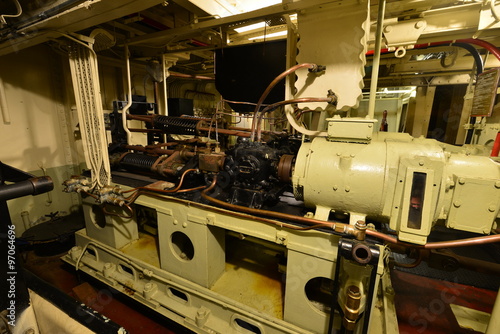 The engine room of the RMS Queen Mary.