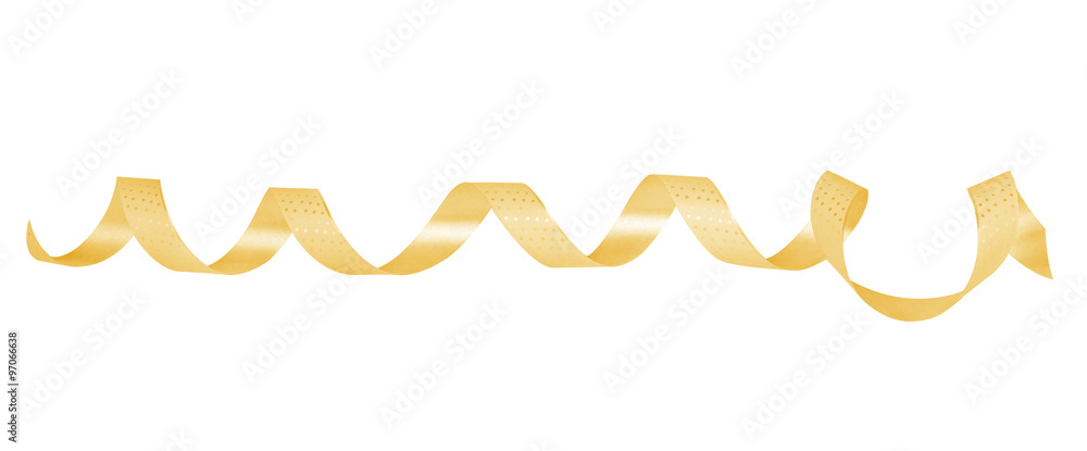 Obraz premium Gold paper ribbon on isolated background