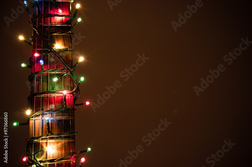 electric guitar wrapped by garland