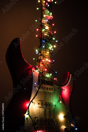 electric guitar wrapped by garland