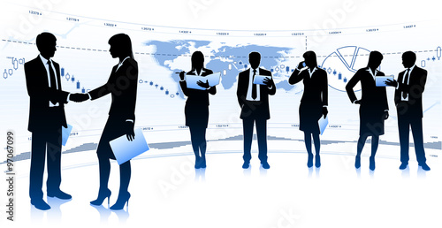 Group of businessmen and businesswomen