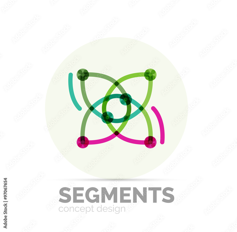 Abstract geometric linear hipster floral icon, frame design, flat style Abstract geometric linear hipster floral icon, frame design, flat style