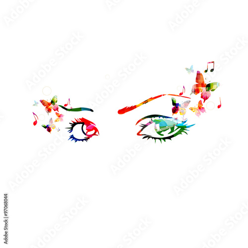 Colorful female eyes 