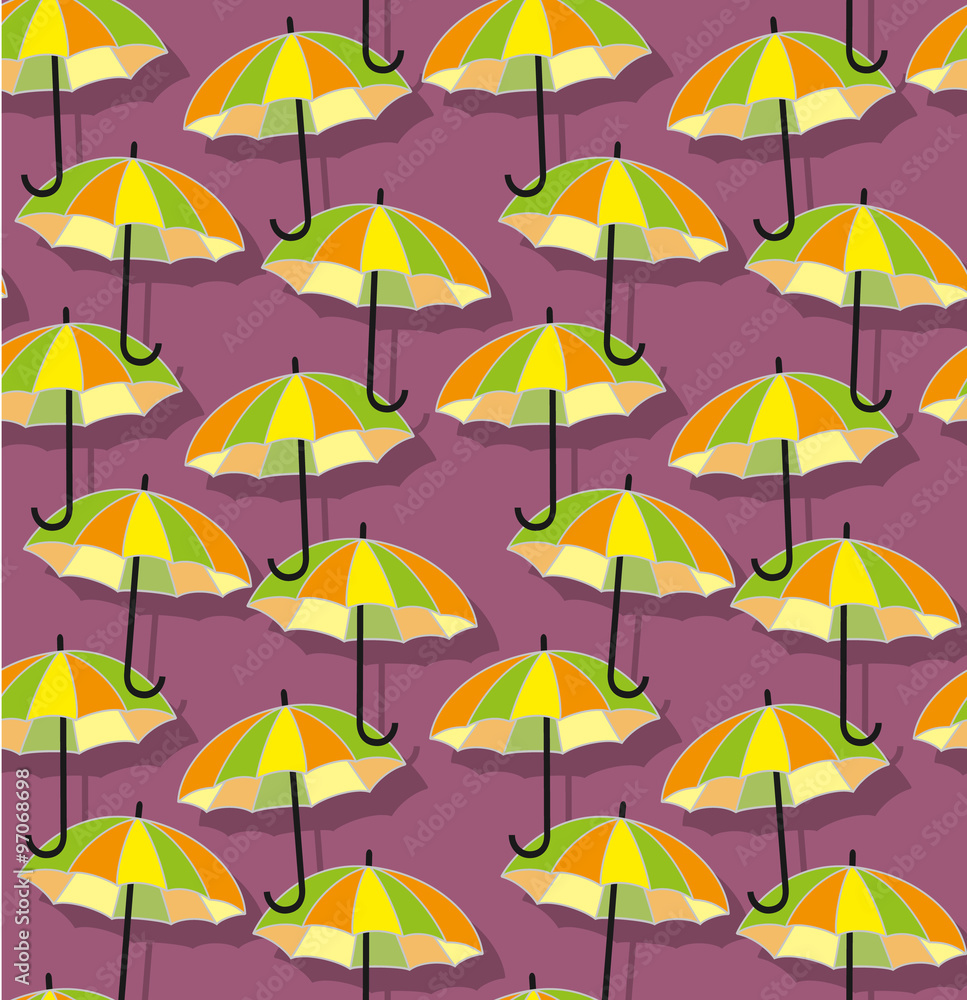 Bright umbrellas seamless pattern