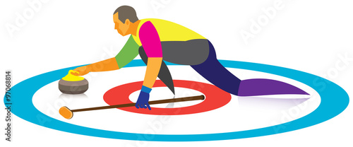 curling sport. man is curler