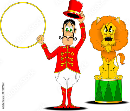 Tamer and lion