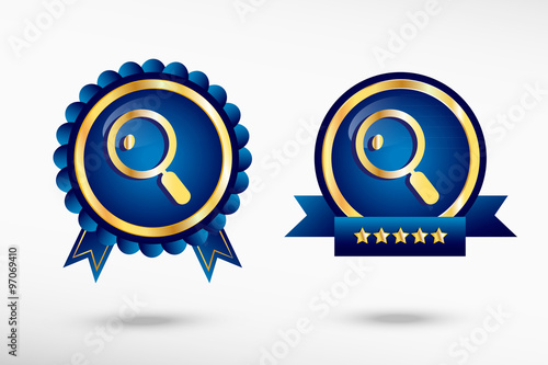 Magnifying glass stylish quality guarantee badges