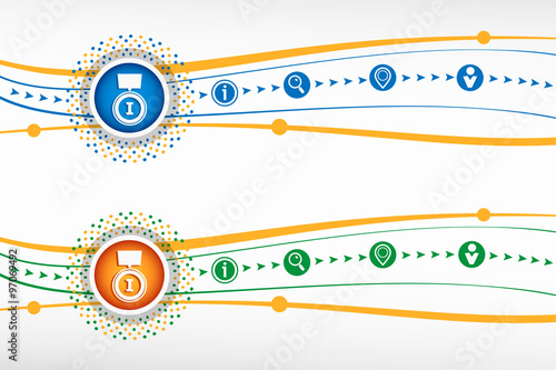 Pictograph of award on background for banner