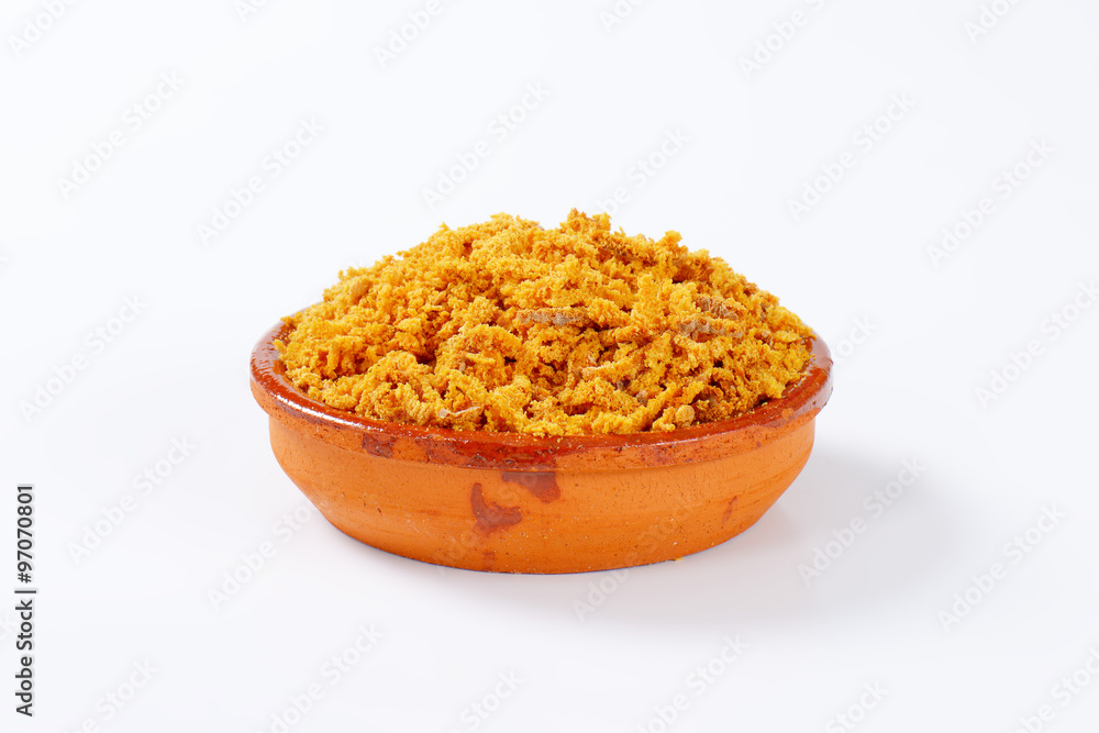 Dish of grated gingerbread Dish of grated gingerbread