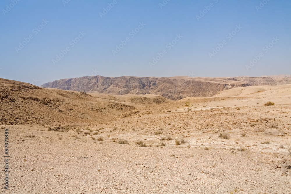 Mountain landscape in Judean desert. Metzoke Dragot, Israel.
