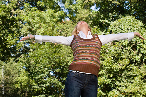 Photography Exhilarated woman outdoors