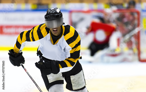 Canvas Print African-American ice hockey player