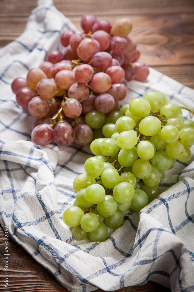 Delicious grapes on a kitchen table Delicious grapes on a kitchen table