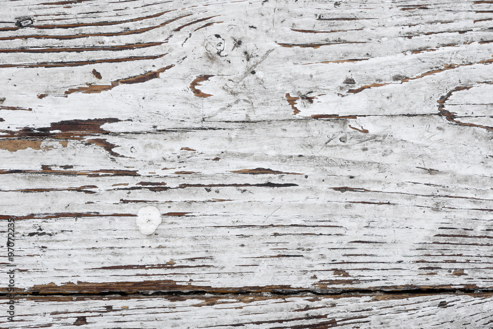 Naklejka premium Wooden background rustic white painted.