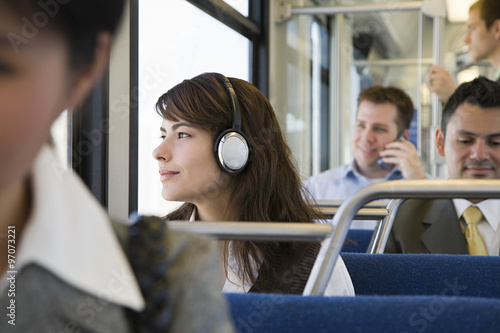 Commuters on train