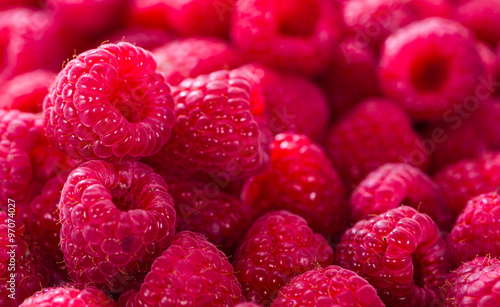 Raspberries food background