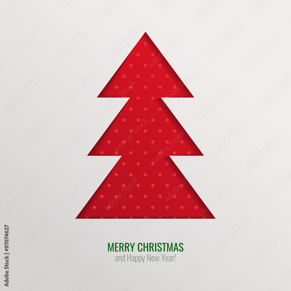 Christmas tree cut out vector background
