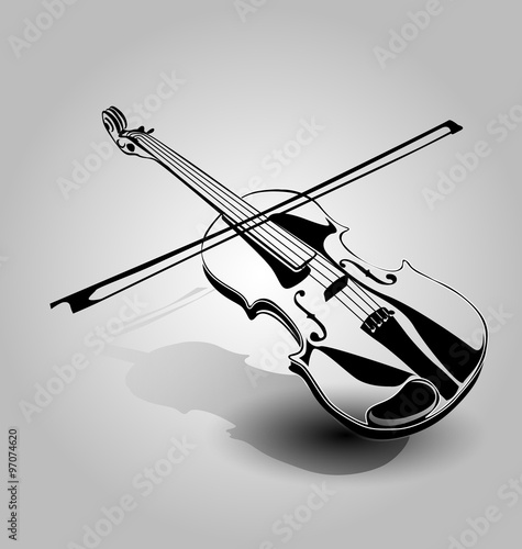 Vector illustration of a violin