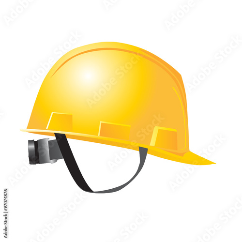 Yellow helmet isolated on white vector illustration