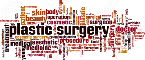 Plastic surgery word cloud concept. Vector illustration