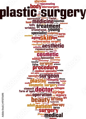 Plastic surgery word cloud concept. Vector illustration