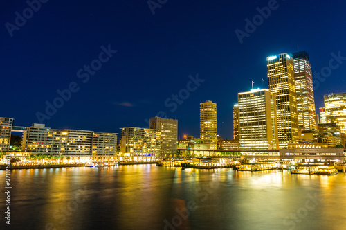 Circular Quay and  Sydney Business District Centre at night  Syd