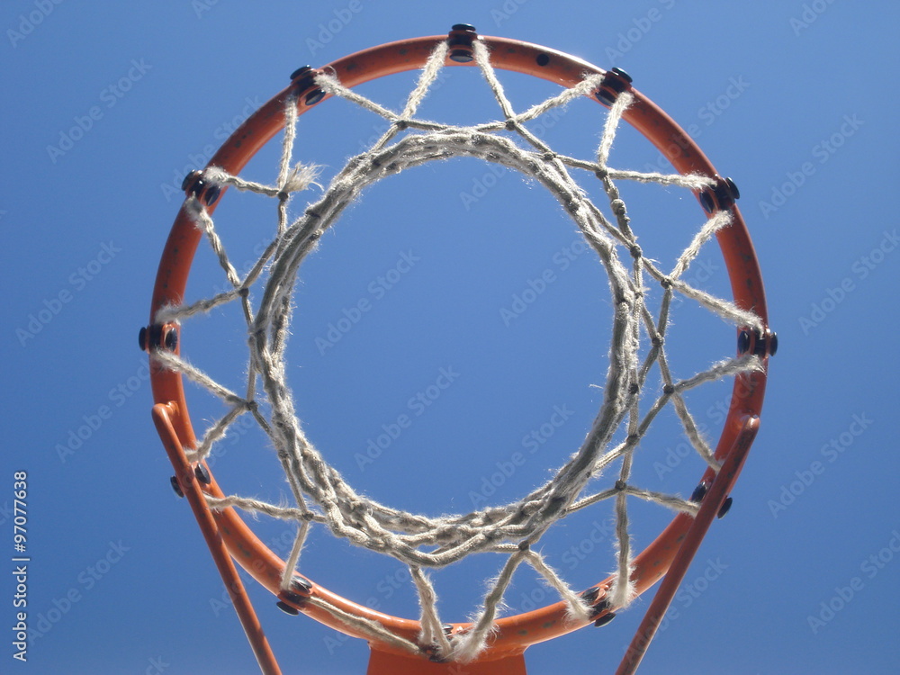 Bottom view of amateur basketball hoop Bottom view of amateur basketball hoop