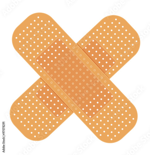 adhesive bandage on white. vector illustration