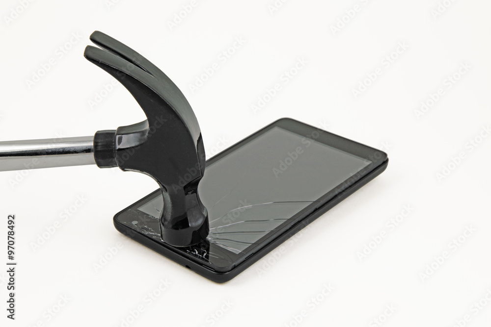 hammer and mobile phone hammer and mobile phone