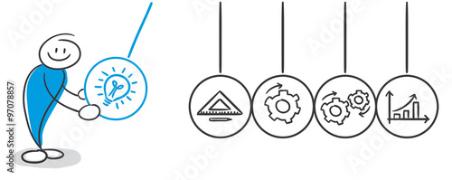Stick Figure Series Blue