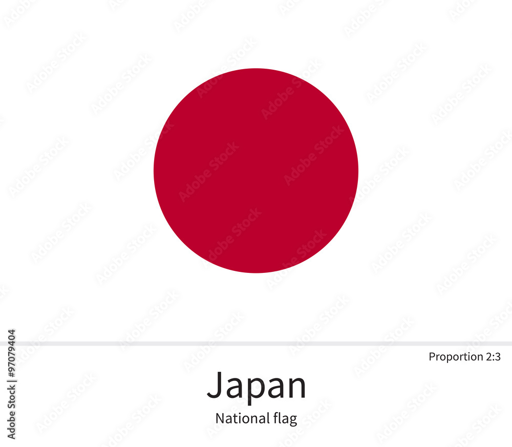 National flag of Japan with correct proportions, element, colors National flag of Japan with correct proportions, element, colors