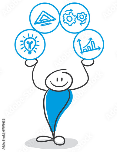 Stick Figure Series Blue