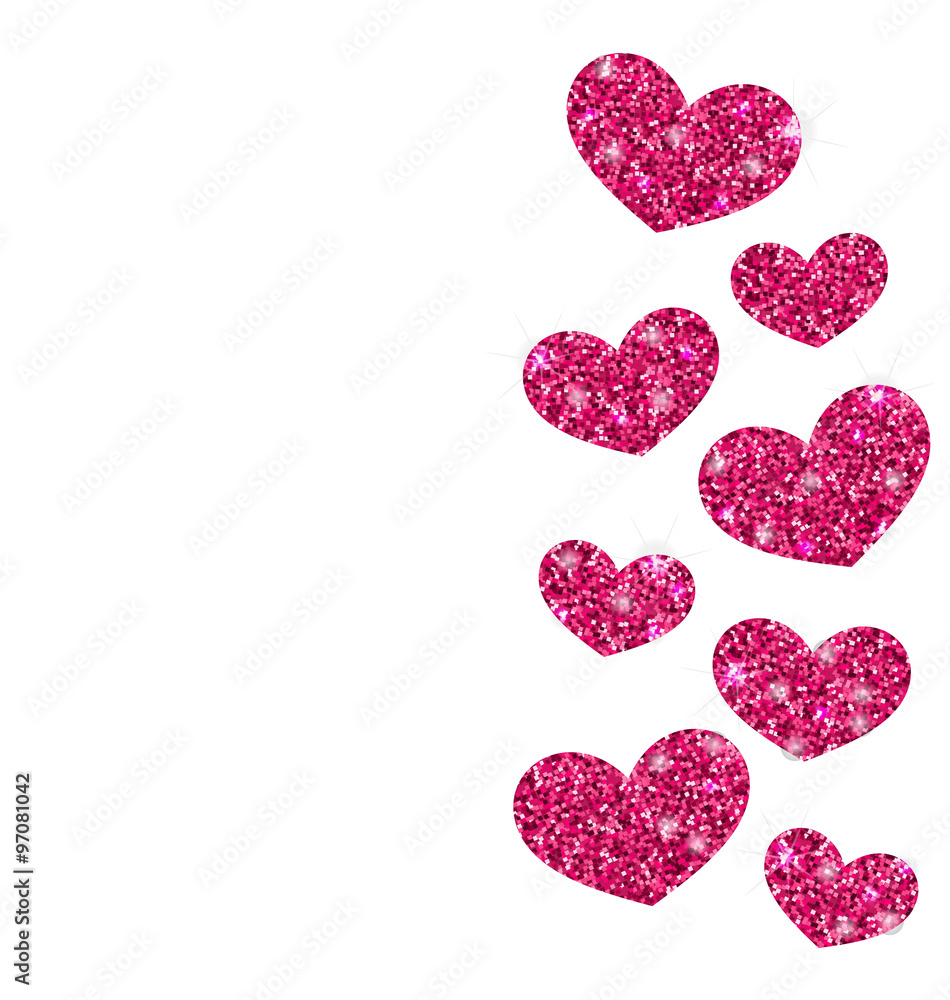 Background for Valentines Day with Shimmering Hearts Background for Valentines Day with Shimmering Hearts