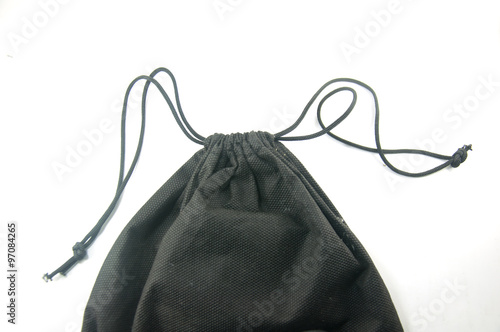 black pouch on a white background