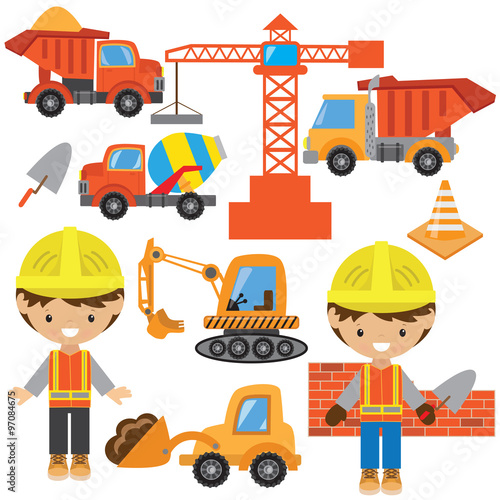 Boy worker vector illustration