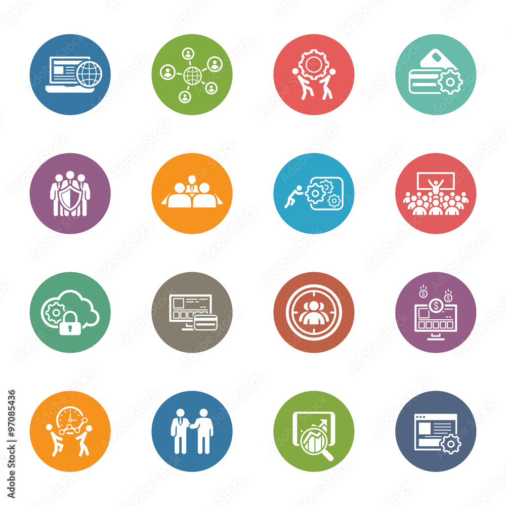 Flat Design Business Icons Set. Flat Design Business Icons Set.