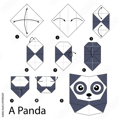 step by step instructions how to make origami A Panda.