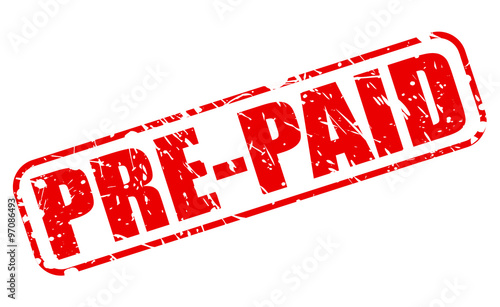 PRE-PAID red stamp text