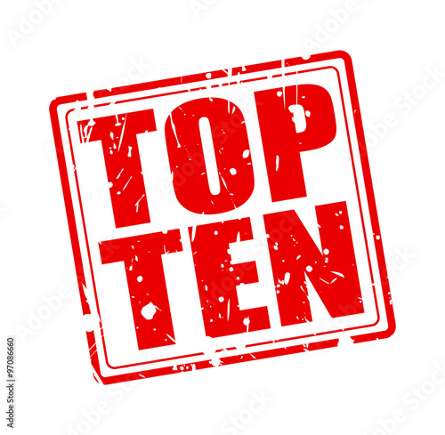 TOP TEN red stamp text
