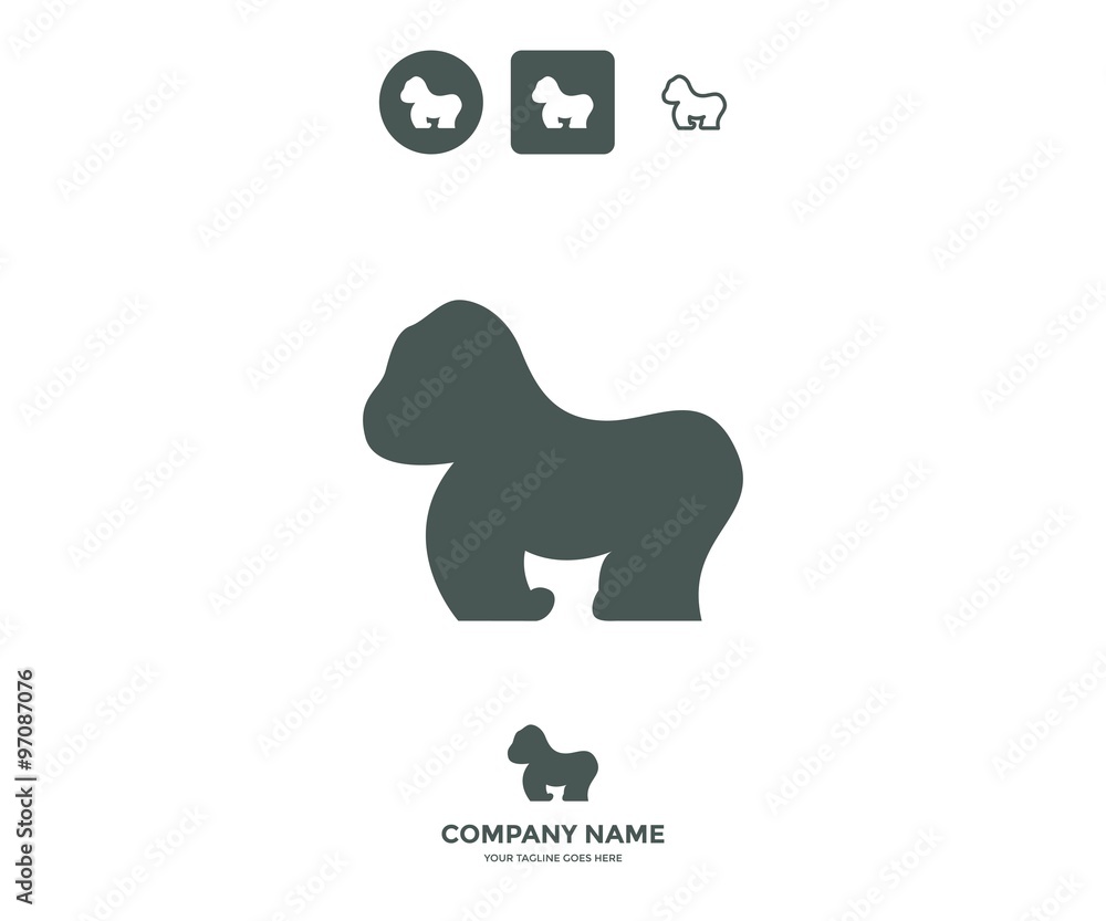 Obraz premium Simple Gorilla Iconic Logo Mark