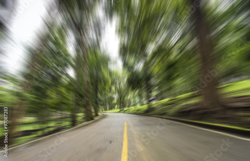 Road in motion blur