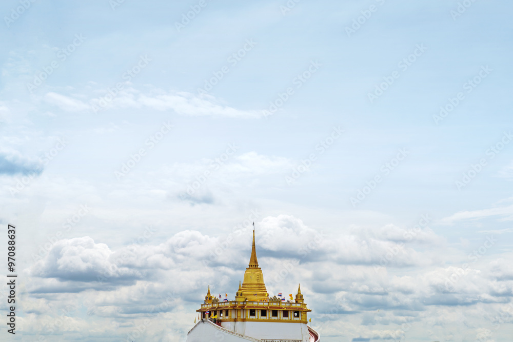 The Golden Mount at Wat Saket, Travel Landmark of Bangkok THAILAND