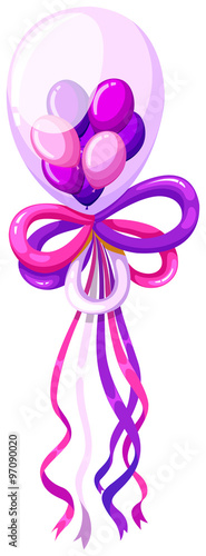 Purple balloons and ribbon