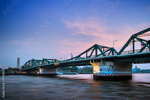 Twilight Saphan Phut (Memorial Bridge), bangkok landmark Thailand