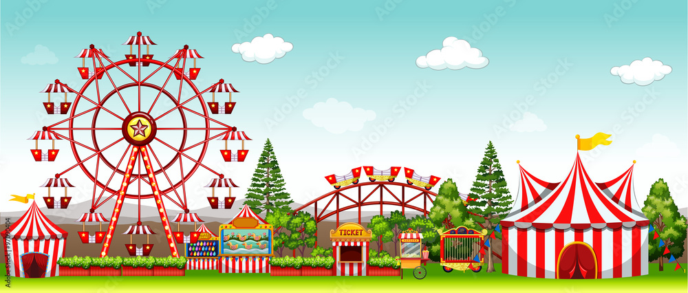 Amusement park at daytime Amusement park at daytime
