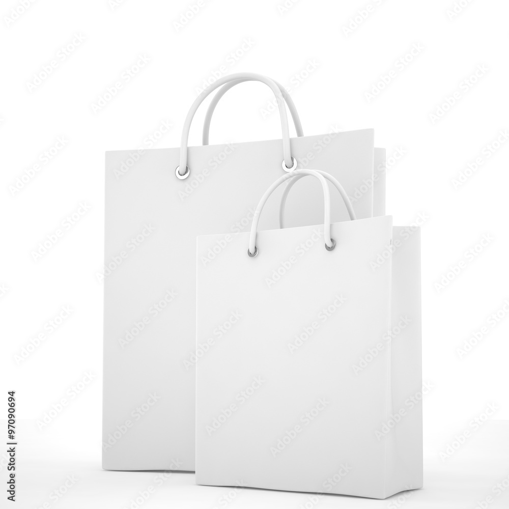 Paper Shopping Bags isolated on white background Paper Shopping Bags isolated on white background