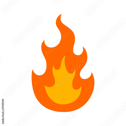 Burning fire (flame) flat icon for apps and websites