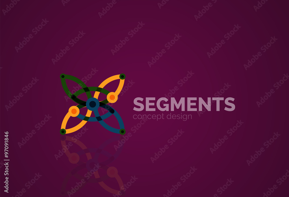 Vector outline minimal abstract geometric logo Vector outline minimal abstract geometric logo